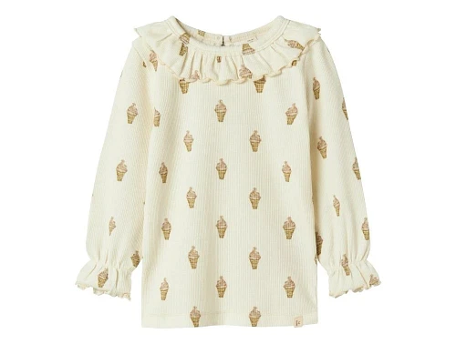 Lil Atelier bluse turtledove med vaffelis